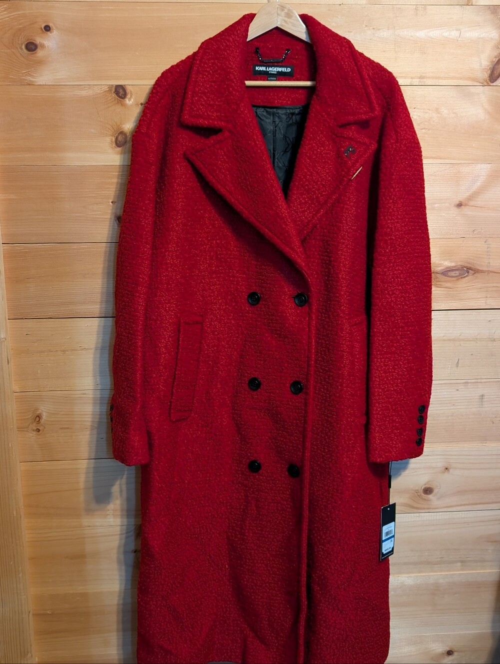 Karl Lagerfeld Red Wool Coat * XL *NWT - Picture 2 of 4